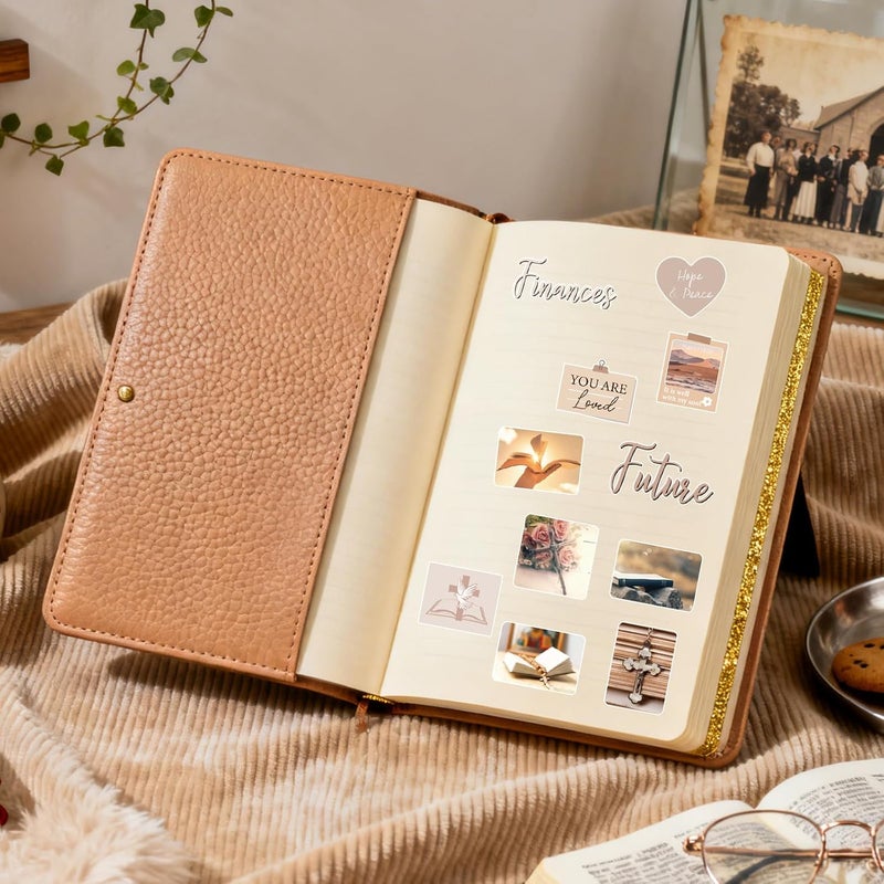 Eclazul Prayer Board Stickers Supplies - 50 Pcs Brown Christian Jesus Bible Verse Decorating Kit for Adults Women Inspirational Waterproof Scrapbook Decals Bulk for Journaling Planner Water Bottle - Image 5